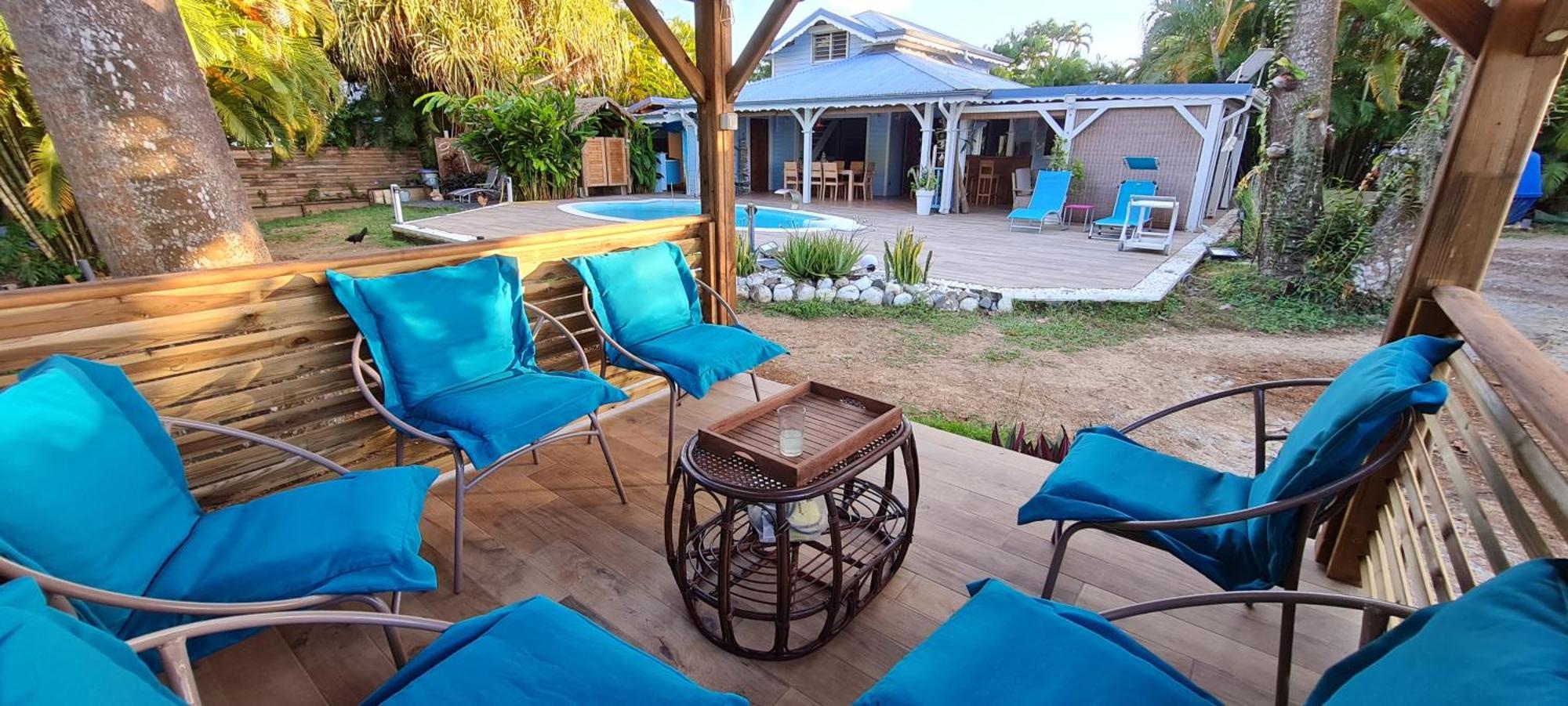 Gite Kaz A Topaze, Piscine, Jardin Tropical サント・ローズ エクステリア 写真